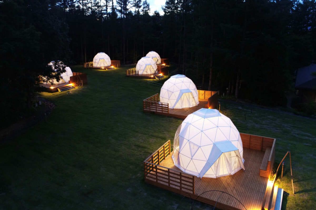 Cupola per illuminazione in vetro - 8M GLAMPING DOME - Shelter Dome - in  acciaio / curva / con sistema di aspirazione fumi